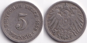 Германия 5 пфеннигов 1906 A