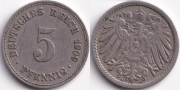 Германия 5 пфеннигов 1909 A
