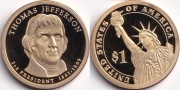 США 1 Доллар 2007 S Томас Джефферсон ПРУФ
