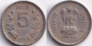 Индия 5 Рупий 1998