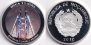 Мозамбик Монетовидный жетон 2010 Башня в Бахрейне PROOF (старая цена 750р)