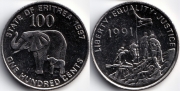Эритрея 100 центов 1997 Слон UNC