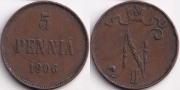 Русская Финляндия 5 пенни 1906