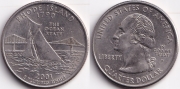 США 25 центов 2001 D Род-Айленд