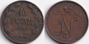 Русская Финляндия 10 пенни 1907