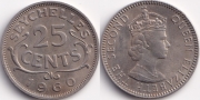 Сейшелы 25 центов 1960