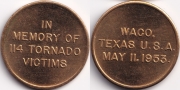 Жетон - США В память о 114 погибших от торнадо ТЕХАS 1953