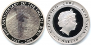 Австралия 1 Доллар 2005 60 лет Победы Танцующий человек серебро