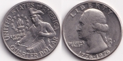 США 25 центов 1976 D Барабанщик