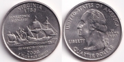 США 25 центов 2000 Р Вирджиния