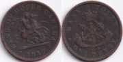 Канада 1 пенни 1857 Токен