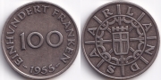 Саарланд 100 Франков 1955