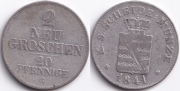 Германия Саксония 2 гроша 20 пфеннигов 1841 G
