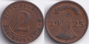 Германия 2 рейхспфеннига 1925 Е