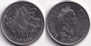 Канада 25 центов 2002 50 лет правления - Кленовый лист