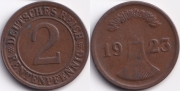 Германия 2 рентенпфеннига 1923