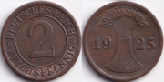 Германия 2 рейхспфеннига 1925 Е