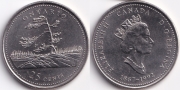 Канада 25 центов 1992 Онтарио