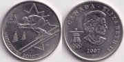Канада 25 центов 2007 Горные Лыжи