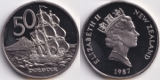 Новая Зеландия 50 центов 1987 Пруф