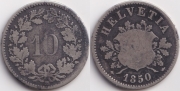 Швейцария 10 раппенов 1850