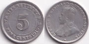 Стрейтс Сетлментс 5 центов 1919