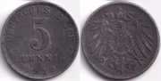 Германия 5 пфеннигов 1919 A