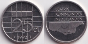 Нидерланды 25 центов 1992 UNC
