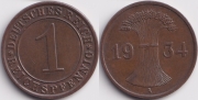 Германия 1 рейхспфенниг 1934 A