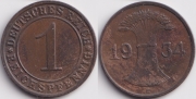 Германия 1 рейхспфенниг 1934 E