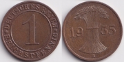 Германия 1 рейхспфенниг 1935 A