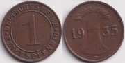 Германия 1 рейхспфенниг 1935 D