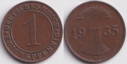 Германия 1 рейхспфенниг 1935 F