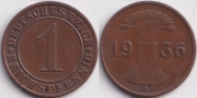 Германия 1 рейхспфенниг 1936 A