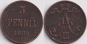 Русская Финляндия 5 пенни 1889