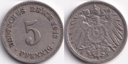 Германия 5 пфеннигов 1913 F