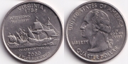 США 25 центов 2000 Р Вирджиния