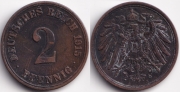 Германия 2 пфеннига 1915 А