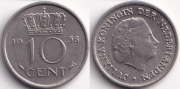 Нидерланды 10 центов 1958