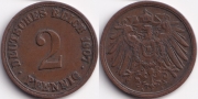 Германия 2 пфеннига 1907 А