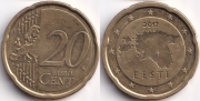 Эстония 20 евроцентов 2017