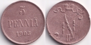 Русская Финляндия 5 пенни 1905