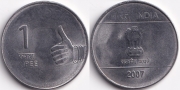 Индия 1 Рупия 2007