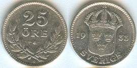 Швеция 25 Эре 1933