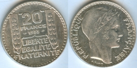 Франция 20 Франков 1933 серебро