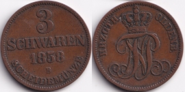 Германия Ольденбург 3 Шварена 1858 В