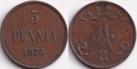 Русская Финляндия 5 пенни 1875