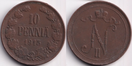 Русская Финляндия 10 пенни 1915