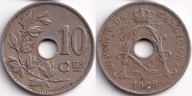 Бельгия 10 сантимов 1928