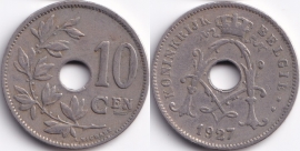 Бельгия 10 сантимов 1927 Belgie